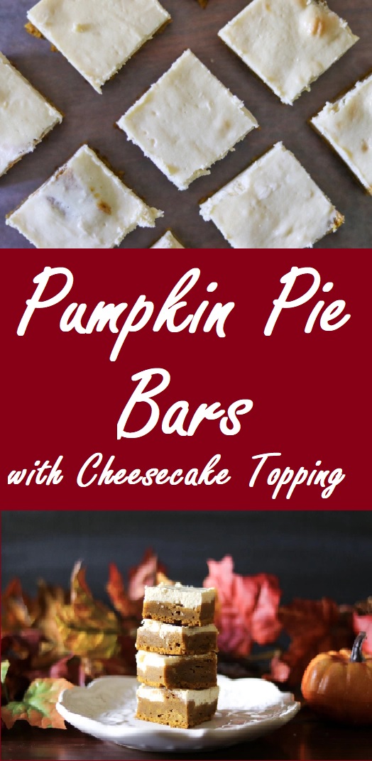 pumpkin pie bars with cheesecake topping
